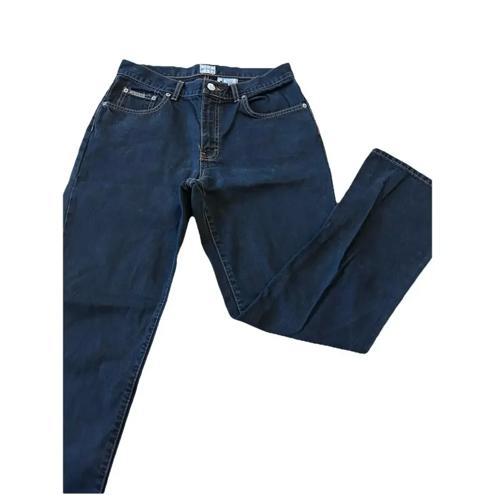 VTG Calvin Klein Jeans Women 8 Black Faded High Rise Dark Wash 90s Denim Y2K